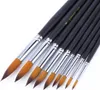 set di 9 pennelli con punta appuntita, nylon e manico lungo Anteprima dell’immagine prodotto 3