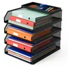 Portadocumenti Relaxdays, metallo, formato A4, 4 scomparti, Anteprima dell’immagine prodotto 1