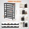 Product size details and lifestyle images of a wine rack in different settings. Náhľad obrázku produktu