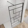 70x200cm Schwarze unregelmäßige FormDuschabtrennung 8mm Produktbild-Vorschau 2