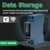 A digital energy meter is shown with marketing text about data storage and connectivity. Produktbild-Vorschau