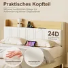 Letto imbottito 140x190 con luce LED USB, letto Anteprima dell’immagine prodotto 5