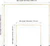 A diagram illustrating the minimum and maximum dimensions of a gold-colored frame. Voir les images du produit