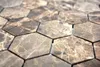 Mosaik Fliese Marmor Naturstein Hexagon Impala braun Produktbild-Vorschau 4