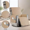 A recliner chair with a beige cover, featuring close-up insets of its features. Anteprima dell’immagine prodotto
