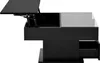 A black lift-top coffee table with storage compartments and a drawer. Voir les images du produit