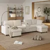 Merax U-Form Ecksofa mit 2 Hockern, USB-, Type-C, Produktbild-Vorschau 4