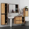Badezimmer-Hängeschrank VAMI Craft Eiche, Schwarz 1 Tür 3 Produktbild-Vorschau 5