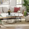 HOMCOM Couchtisch rund 2er Set Beistelltisch Produktbild-Vorschau 8