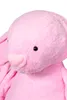 Close-up of a pink plush bunny's face and ears. Náhled obrázku produktu