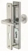 A disassembled door handle set, showing the internal mechanism. Produktbild-Vorschau