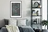 MuchoWow® Gerahmtes Poster Hanau - Stadtplan - Blau - Karte Produktbild-Vorschau 2