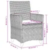 Gartenstühle mit Kissen 2 Stk. Grau Poly Rattan Massivholz Produktbild-Vorschau 9