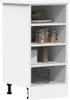 A white kitchen cabinet with shelves filled with various items. Produktbild-Vorschau