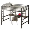 MODFU Lit mezzanine 140x200 cm, Métal et MDF, Noir Voir les images du produit 7