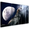 Triptychon auf leinwand tiere - grau 150x100 cm Feeby blau Produktbild-Vorschau 1