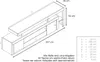 A technical drawing of a TV board with dimensions and a key for measurements. Produktbild-Vorschau