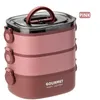3-lagige Bento Lunchbox 2000ml – Auslaufsicher & Produktbild-Vorschau 2