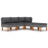 The Living Store 5-tlg. Garten-Lounge-Set mit Kissen Poly Produktbild-Vorschau 3