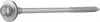 A single metal screw with a hexagonal head and washer, lying horizontally against a white background. Produktbild-Vorschau