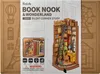 The image shows the packaging of a Rolife Book Nook & Wonderland 'Silent Corner Study' 3D wooden puzzle kit. The packaging features an illustration of the assembled product and some decorative elements. Náhled obrázku produktu