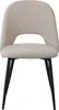A single beige upholstered chair with black legs, shown from the front on a white background. Náhled obrázku produktu