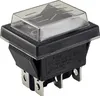 A single black and clear rocker switch with metal terminals. Náhľad obrázku produktu