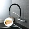 Wasserhahn Küche Messing Wandmontage Schwarz,180° drehbar Produktbild-Vorschau 6