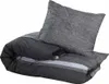A folded duvet and a pillow with a striped pattern. Produktbild-Vorschau