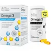 A product shot of a box and bottle of Omega-3 supplements, with two capsules in the foreground. Náhled obrázku produktu