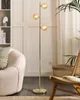BELIANI Stojaca lampa zlatá oceľ sklo 3 svetlá okrúhle Náhľad obrázku produktu 2