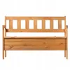 A wooden garden bench with storage is shown against a white background. Náhled obrázku produktu