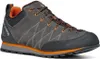 Zustiegsschuh "Crux" von Scarpa in Grau mit orangefarbenen Akzenten und Schnürung. Voir les images du produit