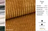 A collage of fabric swatches and a close-up of a textured fabric with product specifications. Produktbild-Vorschau
