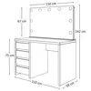 A diagram of a vanity table with dimensions indicated. Produktbild-Vorschau