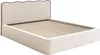 A bed frame with a headboard and mattress support. Produktbild-Vorschau