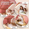 Ciel de lit cabane 135x420 cm vieux rose sans applique Voir les images du produit 3