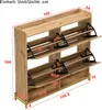 Sweiko Elegancka drewniana szafka na buty z rattanowymi Podgląd zdjęcia produktu 5