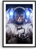Gerahmtes Poster - Schwarzer Rahmen - Kosmonaut Katze - Produktbild-Vorschau 1