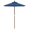 vidaXL Parasol avec mât en bois bleu azur 196x231 cm Voir les images du produit 3