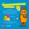Marketing image for an astronomy advent calendar with 'Die Maus' character. Náhled obrázku produktu