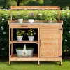 BEALIFE Stół ogrodniczy z szafką dolną 108 x 43 x 125 cm | Podgląd zdjęcia produktu 3