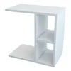 A white side table with two open shelves and an extended surface. Anteprima dell’immagine prodotto