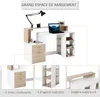 HOMCOM Bureau informatique avec 2 tiroirs, bureau avec Voir les images du produit 4