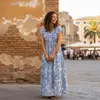 Luftiges Boho Sommerkleid, Handbedrucktes Maxikleid, Produktbild-Vorschau 3
