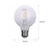 A clear, studio-style image of a single LED light bulb with dimensions indicated. Produktbild-Vorschau