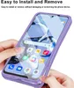 Hands holding a purple phone case around a smartphone. Produktbild-Vorschau