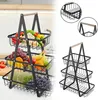 XINZI 3-stufiger Obstständer Metall Schwarz - Aus Produktbild-Vorschau 1
