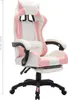 Sedia da gioco con luci LED RGB in ecopelle rosa e bianca Anteprima dell’immagine prodotto 11
