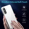 A person's hands are holding a clear phone case with a Samsung Galaxy A26 5G phone inside. Icons and text describing features are on the right side of the image. Náhľad obrázku produktu